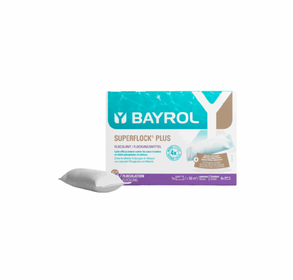 SuperFlock Plus Bayrol | Floculante en Cartuchos | 8 Cartuchos de 125g